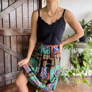 Vintage | Abstract High Waisted Skirt